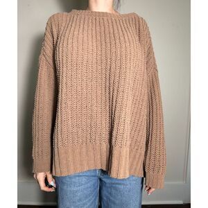American Eagle Brown Eyelet Oversized Sweater Size Small